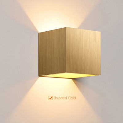 Golden Square Modern Wall Light Interior Outdoor LED Wall Lamp Waterproof